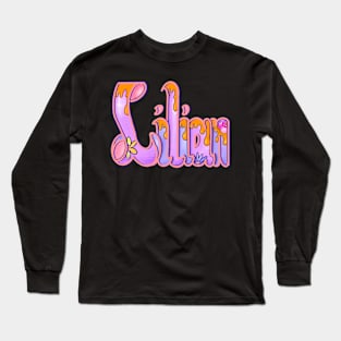 Lilian with golden drips Girls and womens Personalized Custom name Lilian Long Sleeve T-Shirt